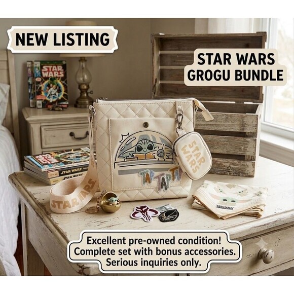 Disney Parks Star Wars Baby Grogu Crossbody Bag With Coin Purse  2023 main image 8